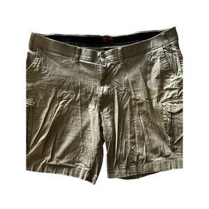 Foundry Mens Faded Glory Cargo Shorts Khaki Cotton Relaxed Fit W 33